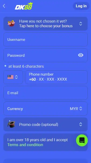 Screenshots of DK88 App